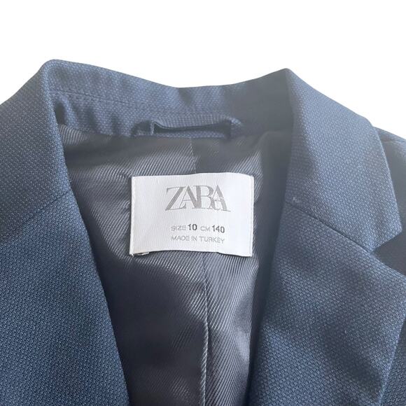 Zara Boys Navy Suit Sport Coat Blazer Jacket Size 10 - Picture 3 of 5